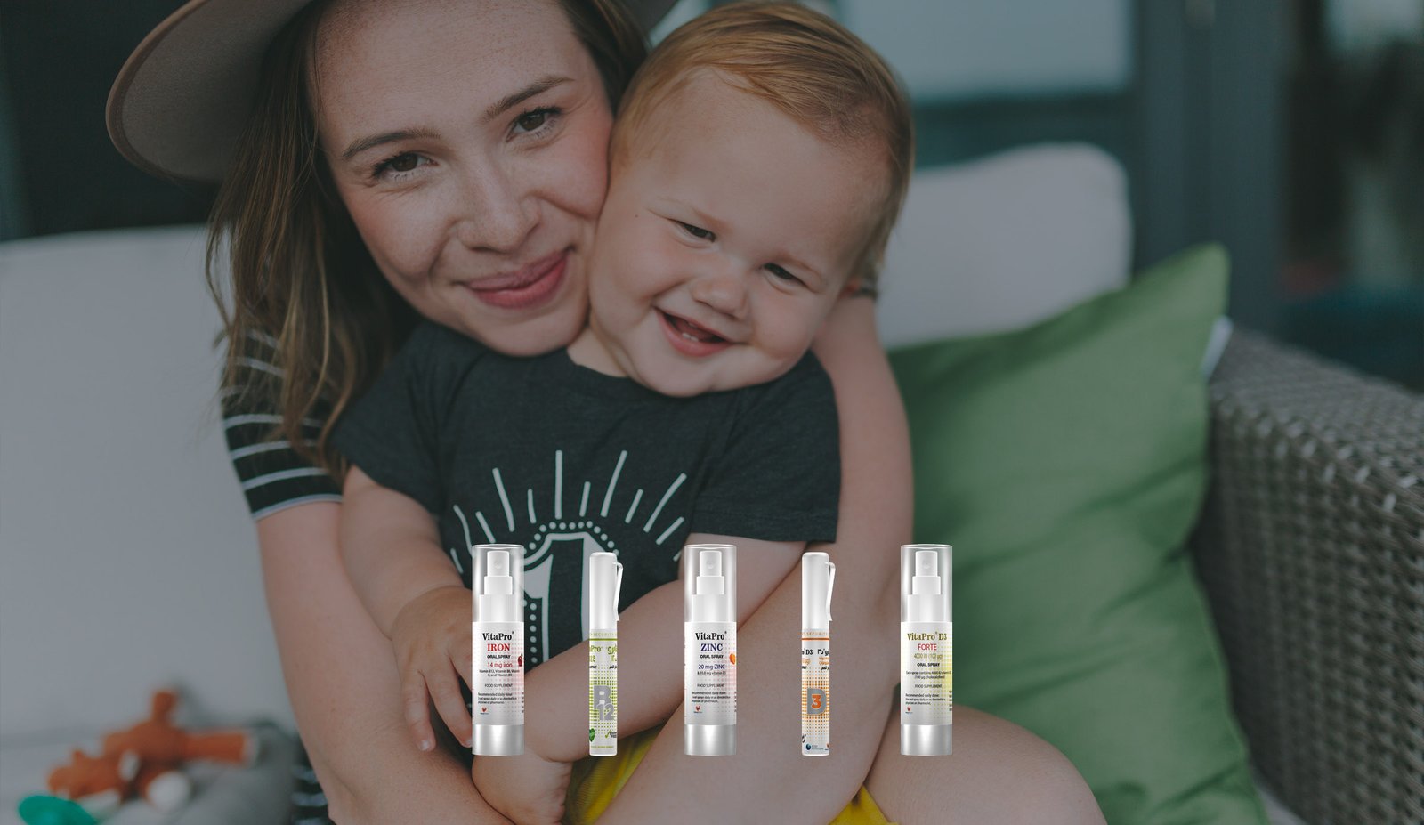 Woman with Baby Image and Vitapro Oral Sprays